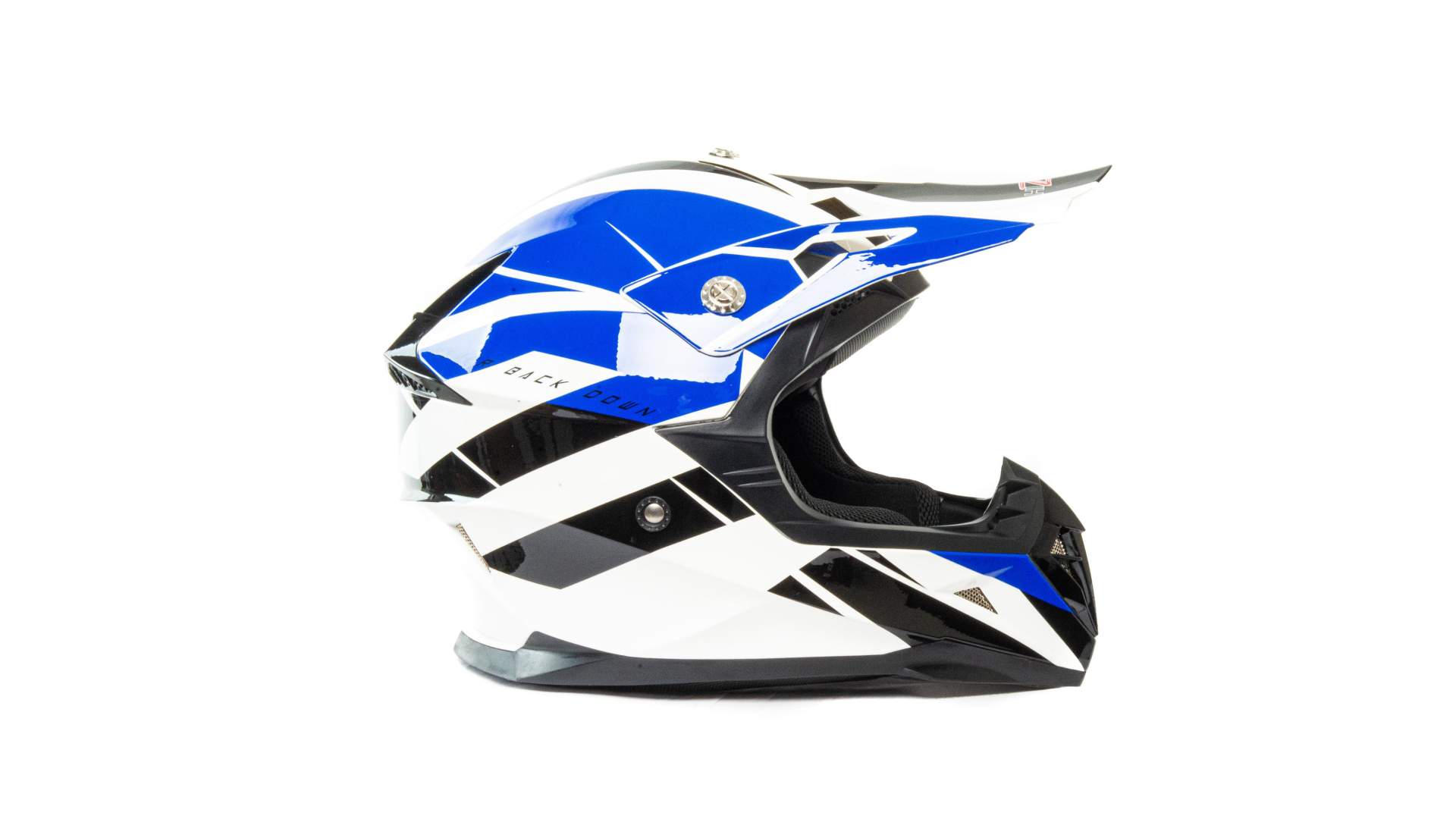 Шлем мото кроссовый HIZER 915 №8 (S) white/blue/black