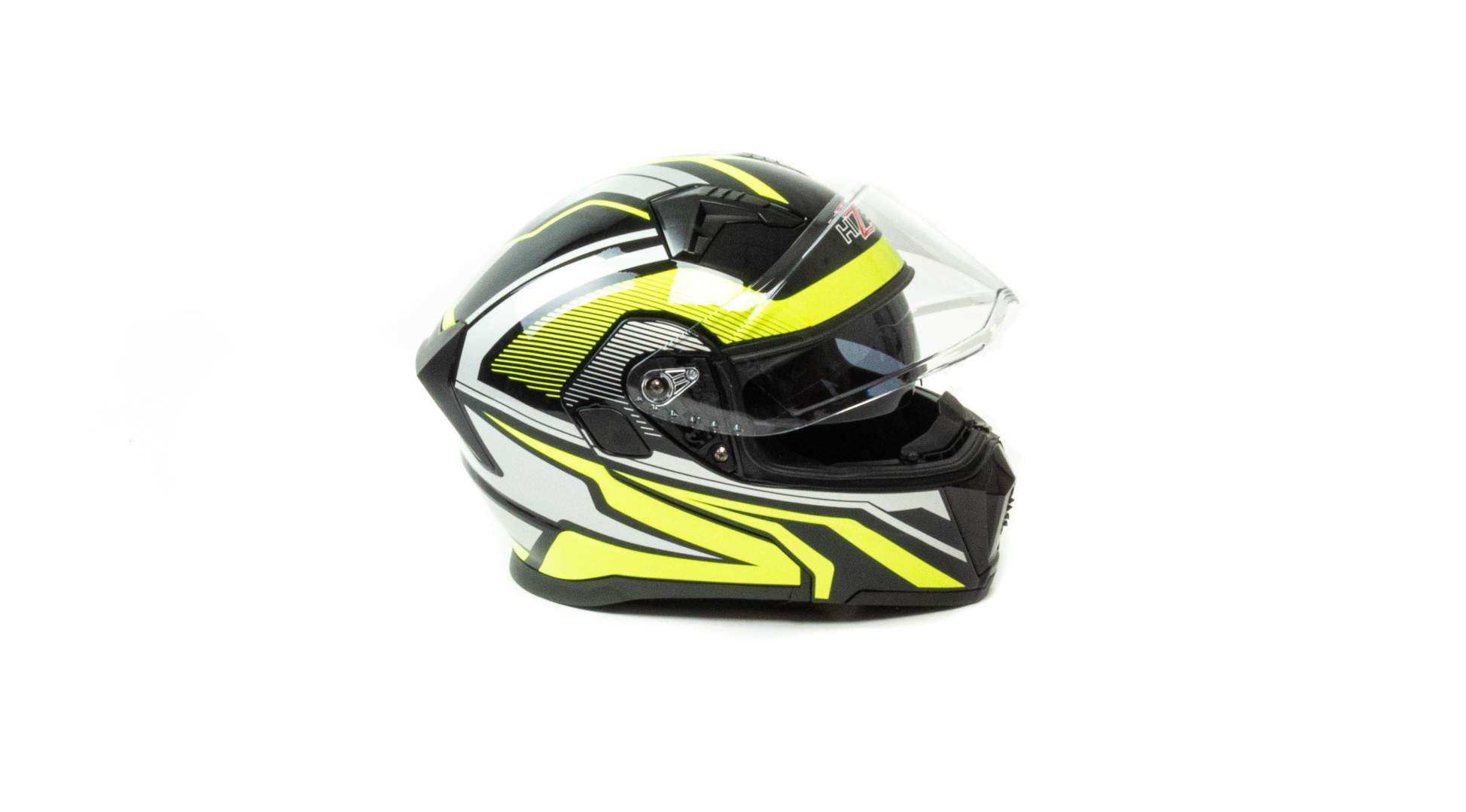Шлем мото модуляр HIZER J5906 №1 (L)  black/neon yellow (2 визора)