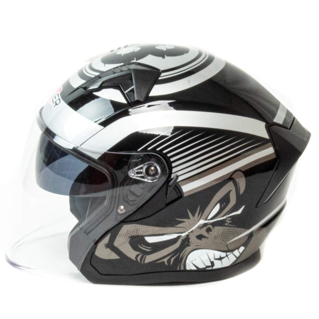 Шлем мото открытый HIZER J228 №2 (XL) black/gray