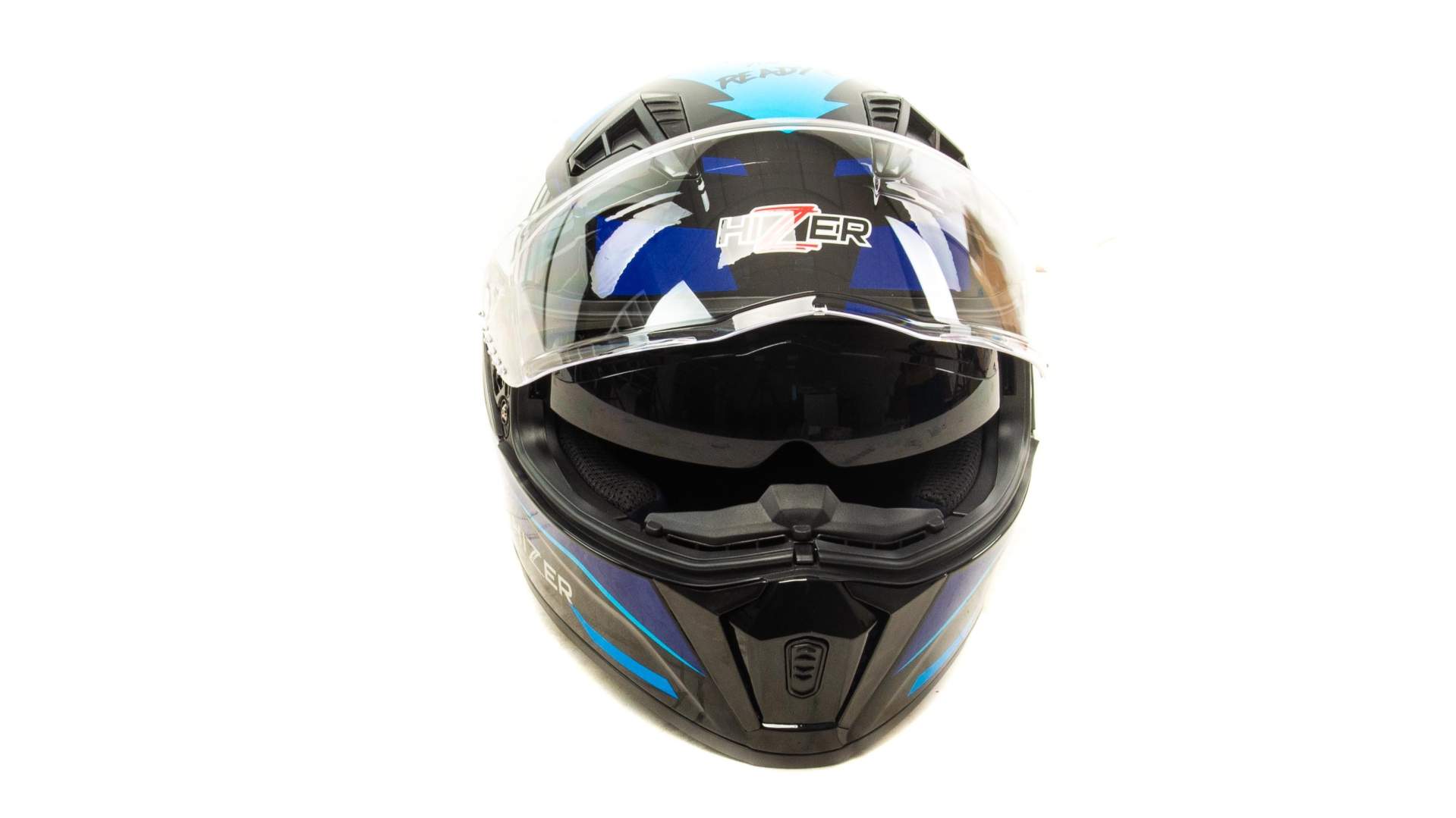 Шлем мото интеграл HIZER J5320 №1 (L)  black/blue (2 визора)