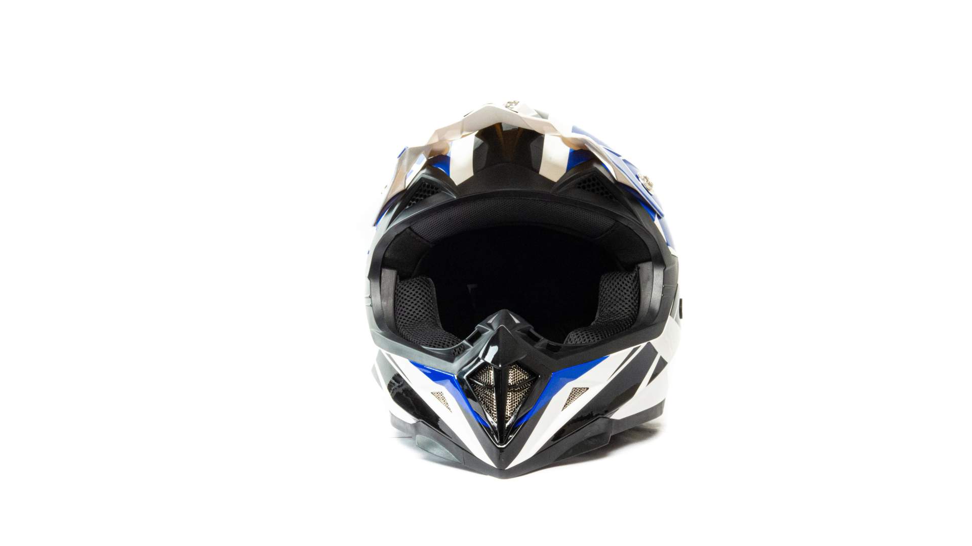Шлем мото кроссовый HIZER 915 №8 (S) white/blue/black